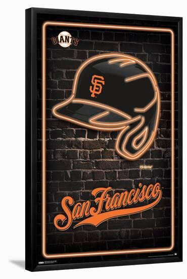 MLB San Franciso Giants - Neon Helmet 23-Trends International-Framed Poster