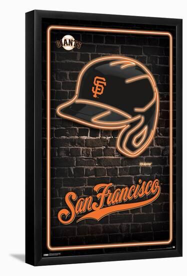 MLB San Franciso Giants - Neon Helmet 23-Trends International-Framed Poster