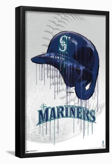 MLB Seattle Mariners - Drip Helmet 22-Trends International-Framed Poster