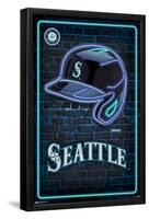 MLB Seattle Mariners - Neon Helmet 23-Trends International-Framed Poster