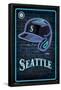 MLB Seattle Mariners - Neon Helmet 23-Trends International-Framed Poster