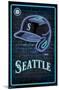 MLB Seattle Mariners - Neon Helmet 23-Trends International-Mounted Poster