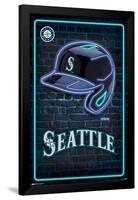 MLB Seattle Mariners - Neon Helmet 23-Trends International-Framed Poster