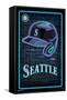 MLB Seattle Mariners - Neon Helmet 23-Trends International-Framed Stretched Canvas