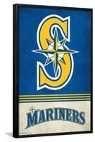 MLB Seattle Mariners - Retro Logo 18-Trends International-Framed Poster