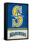 MLB Seattle Mariners - Retro Logo 18-Trends International-Framed Stretched Canvas