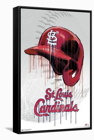 MLB St. Louis Cardinals - Drip Helmet 20-Trends International-Framed Stretched Canvas