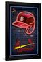 MLB St. Louis Cardinals - Neon Helmet 23-Trends International-Framed Poster
