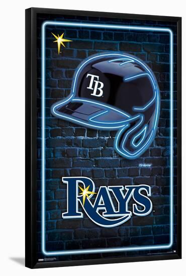 MLB Tampa Bay Rays - Neon Helmet 23-Trends International-Framed Poster