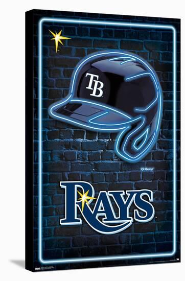 MLB Tampa Bay Rays - Neon Helmet 23-Trends International-Stretched Canvas