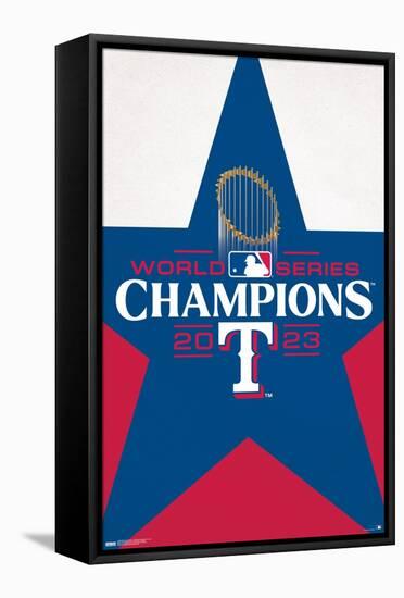 MLB Texas Rangers - 2023 World Series Team Logo-Trends International-Framed Stretched Canvas