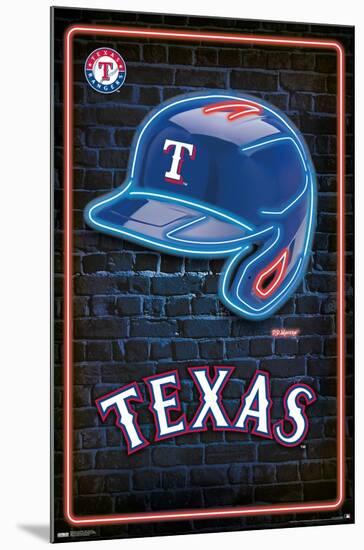 MLB Texas Rangers - Neon Helmet 23-Trends International-Mounted Poster