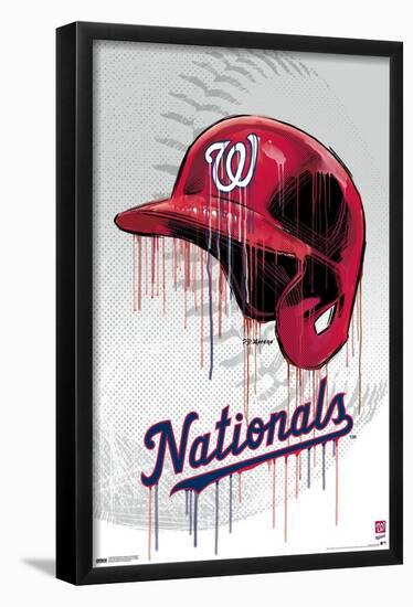 MLB Washington Nationals - Drip Helmet 22-Trends International-Framed Poster