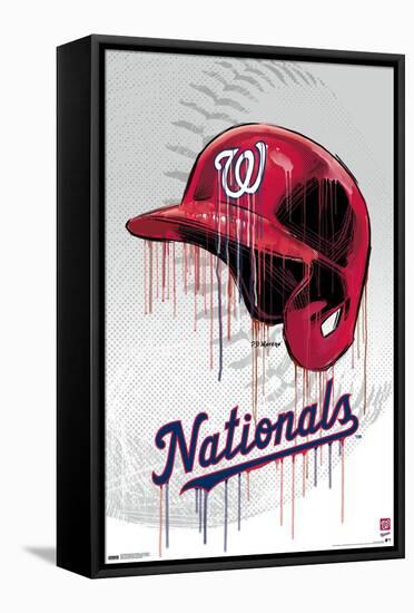MLB Washington Nationals - Drip Helmet 22-Trends International-Framed Stretched Canvas