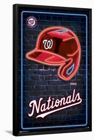 MLB Washington Nationals - Neon Helmet 23-Trends International-Framed Poster