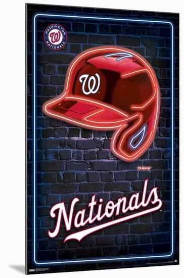 MLB Washington Nationals - Neon Helmet 23-Trends International-Mounted Poster