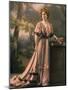 Mlle. Feylne Modeling a Pink Chiffon Robe de Diner with Brown Trim Designed by Drecoll-Reutlinger-Mounted Photographic Print