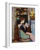 Mlle. Guillaumin Reading, 1907-Armand Guillaumin-Framed Giclee Print