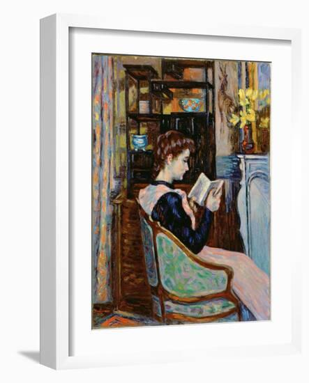 Mlle. Guillaumin Reading, 1907-Armand Guillaumin-Framed Giclee Print