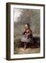 Mlle. Leotine Desavary Holding a Dove, 1872-Jean-Baptiste-Camille Corot-Framed Giclee Print