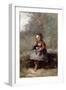 Mlle. Leotine Desavary Holding a Dove, 1872-Jean-Baptiste-Camille Corot-Framed Giclee Print