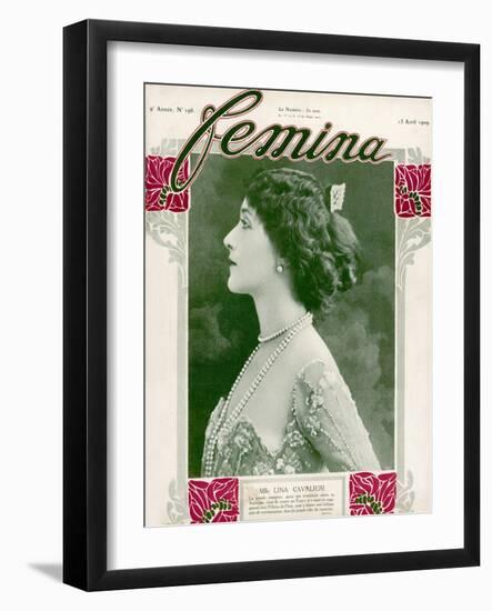 Mlle Lina Cavalieri-null-Framed Art Print