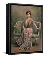 Mlle. Maud Amy in Pale Mauve Burn Out Velvet and Chiffon Toilette de Maison Designed by Drecoll-Paul Boyer-Framed Stretched Canvas