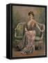 Mlle. Maud Amy in Pale Mauve Burn Out Velvet and Chiffon Toilette de Maison Designed by Drecoll-Paul Boyer-Framed Stretched Canvas
