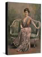 Mlle. Maud Amy in Pale Mauve Burn Out Velvet and Chiffon Toilette de Maison Designed by Drecoll-Paul Boyer-Stretched Canvas