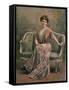 Mlle. Maud Amy in Pale Mauve Burn Out Velvet and Chiffon Toilette de Maison Designed by Drecoll-Paul Boyer-Framed Stretched Canvas