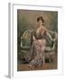 Mlle. Maud Amy in Pale Mauve Burn Out Velvet and Chiffon Toilette de Maison Designed by Drecoll-Paul Boyer-Framed Photographic Print