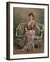 Mlle. Maud Amy in Pale Mauve Burn Out Velvet and Chiffon Toilette de Maison Designed by Drecoll-Paul Boyer-Framed Photographic Print