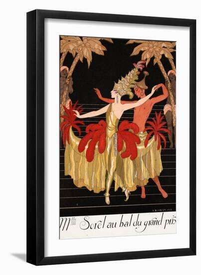 Mlle Sorel at the Grand Prix Ball-Georges Barbier-Framed Premium Giclee Print