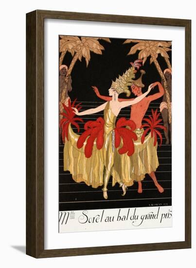 Mlle Sorel at the Grand Prix Ball-Georges Barbier-Framed Giclee Print