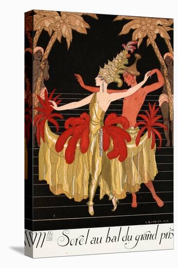 Mlle Sorel at the Grand Prix Ball-Georges Barbier-Stretched Canvas