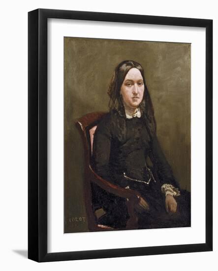 Mme Bison, 1852-Jean-Baptiste-Camille Corot-Framed Giclee Print