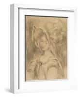 Mme Dieterle in a Hat, C.1896-Pierre-Auguste Renoir-Framed Giclee Print