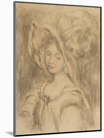 Mme Dieterle in a Hat, C.1896-Pierre-Auguste Renoir-Mounted Giclee Print