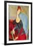 Mme Hebuterne in a Blue Chair, 1918-Amedeo Modigliani-Framed Giclee Print