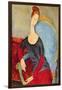 Mme Hebuterne in a Blue Chair, 1918-Amedeo Modigliani-Framed Giclee Print