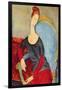 Mme Hebuterne in a Blue Chair, 1918-Amedeo Modigliani-Framed Giclee Print