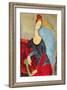 Mme Hebuterne in a Blue Chair, 1918-Amedeo Modigliani-Framed Giclee Print
