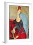 Mme Hebuterne in a Blue Chair, 1918-Amedeo Modigliani-Framed Giclee Print