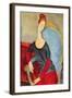 Mme Hebuterne in a Blue Chair, 1918-Amedeo Modigliani-Framed Giclee Print