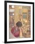 Mme Hessel Seated in Front of a Glassed Armoire, 1906-Edouard Vuillard-Framed Giclee Print
