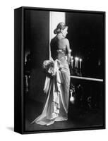 Mme. Jacques Fath Wearing Dress Designed by Her Husband for Their American Tour-Nina Leen-Framed Stretched Canvas