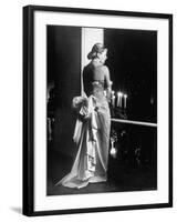 Mme. Jacques Fath Wearing Dress Designed by Her Husband for Their American Tour-Nina Leen-Framed Premium Photographic Print