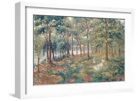 Mme, Lebasque with Her Daughter on the Bank of the River Marne, C. 1899-Henri Lebasque-Framed Giclee Print