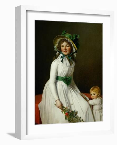 Mme. Seriziat and Her Son-Jacques-Louis David-Framed Giclee Print