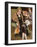 Mme Valtat and Her Son with a Banjo; Mme Valtat Et Son Fils Au Banjo, 1925 (Oil on Canvas)-Louis Valtat-Framed Giclee Print